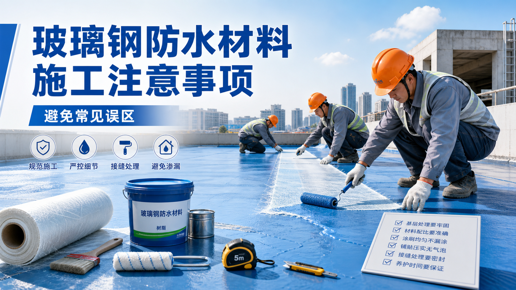 玻璃钢防水材料施工注意事项,避免常见误区 伊春 版